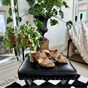 Free People Leopard Block Heels